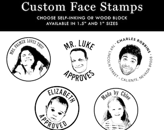 Face Stamp - Custom Portrait Stamps - Best Personalized Gift - Funny Gifts For Him and Her - Teacher Gifts