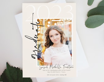 Custom Graduation Announcement, Personalized Graduation Party Invitation, College graduation or High School graduation, Class of 2026
