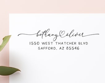Wedding stamp | Couple address stamp | Return address stamp | Housewarming Gift | Save the date | Self ink stamper | Newly engaged gift