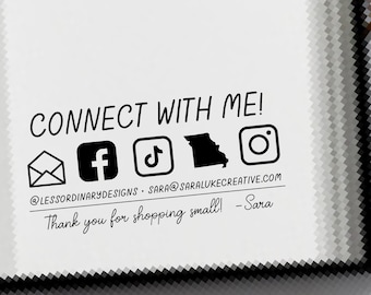 Connect with Me Business Stamp, social media stamp, tag me on social media, branding stamp, business branding stamp