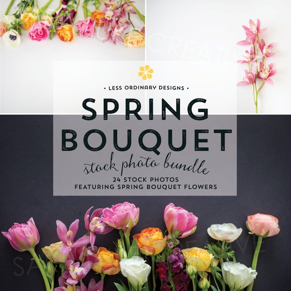 Flowers stock photos, Spring flowers Styled Stock Photos with 24 Spring Bouquet Branding Images for Your Business