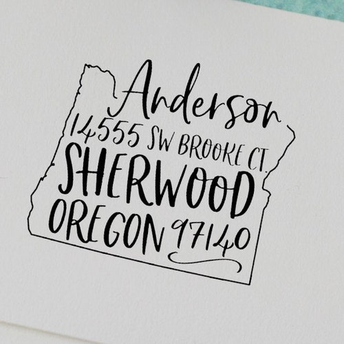 Oregon Return Address Stamp State Stamp Personalized Gift Etsy