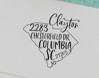 South Carolina address stamp - South Carolina stamp - state of South Carolina return address stamp - housewarming gift for South Carolina