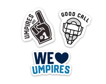 Baseball catcher sticker pack, baseball decals, umpire stickers for catcher's mask, vinyl stickers water bottle stickers for baseball player