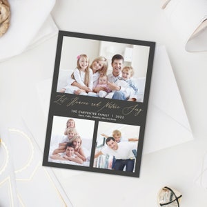 Let Heaven and Nature Sing Christmas card, Holiday photo card, Personalized Christmas card with family photo