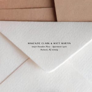 Custom Return Address Stamp for Two Names in Self-Inking or Wood Mounted - Minimalist Wedding Invitations - Engagement Gift