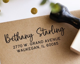 Handwritten return address stamp - personalized stamp with handwriting font - custom stamp - self inking stamp