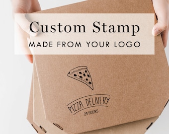 Custom Business Logo Stamp - Brand Boxes, Bags & Tags - Multiple Sizes Up to 8" - Choose Self-Inking or Hand Stamp