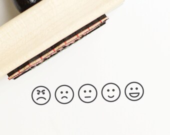 Smiley Face Mood Tracker Stamp - Self-Care Journal Stamp