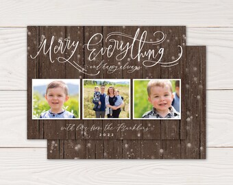 Merry Everything Photo Card - Holiday Photo Card - Happy Always Holiday Card with Photo