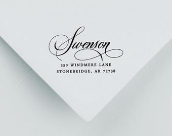 Custom Elegant Address Stamp - Self-Inking Personalized Address Stamp - Wedding Invitation Stamp