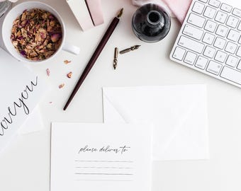 Custom 'Please Deliver To' Envelope Stamp - Personalized Address Line Rubber Stamp - Mail Delivery Instructions - Handmade Shipping Labels