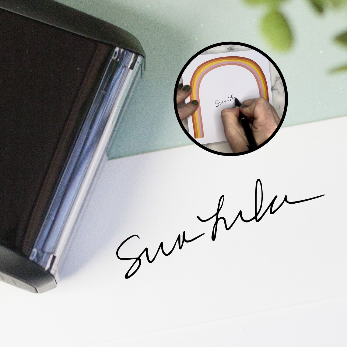 Stamp With Signature Custom Signature Stamp Save Time Etsy