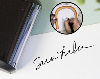 Stamp with Signature - custom signature stamp - save time signing with a signature self-inking stamp or wood block stamp