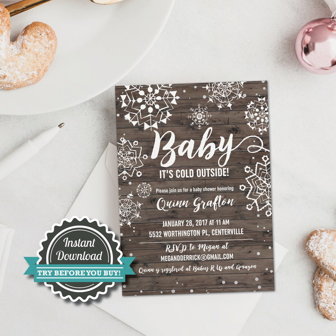 Winter Theme Baby Shower, Baby It's Cold Outside Baby Shower, Baby