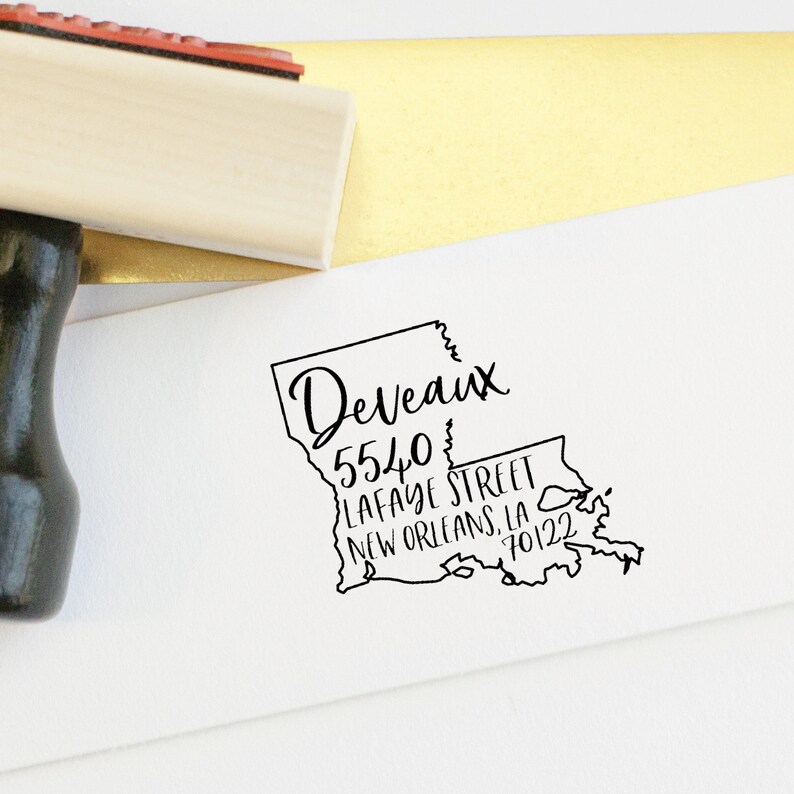 Louisiana Stamp Custom Louisiana Address Stamp Return Etsy