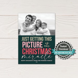 Funny Christmas card, DIY funny family Christmas card, funny photo holiday card template - DIY instant download corjl