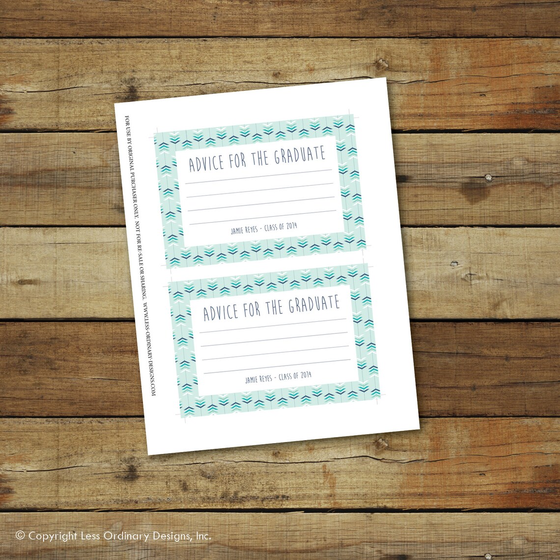Printable Graduation Advice Cards Editable Pdf Instant Etsy