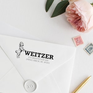 Labradoodle-adresstempel - gepersonaliseerde doodlestempel - zelfinktend retouradres - cadeau voor labradoodle-liefhebber of hondenmoeder