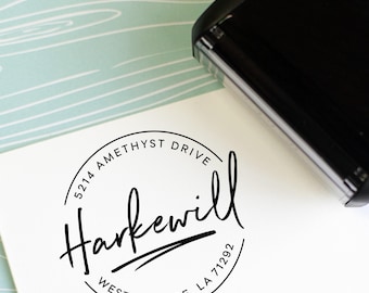 Benutzerdefinierter Adressstempel, runder selbstfärbender Stempel, Kreisadressstempel, Familien-Adressstempel