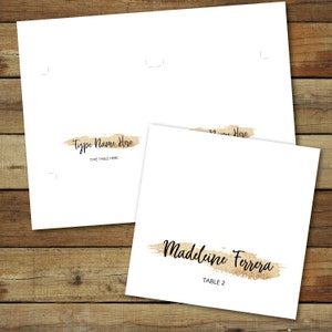 Printable Place Cards, Gold Glitter Wedding Place Cards, Wedding ...