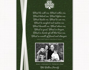 St. Patrick's photo card with St. Patrick's Prayer - St. Patrick's Day card personalized with your photo, printable or printed