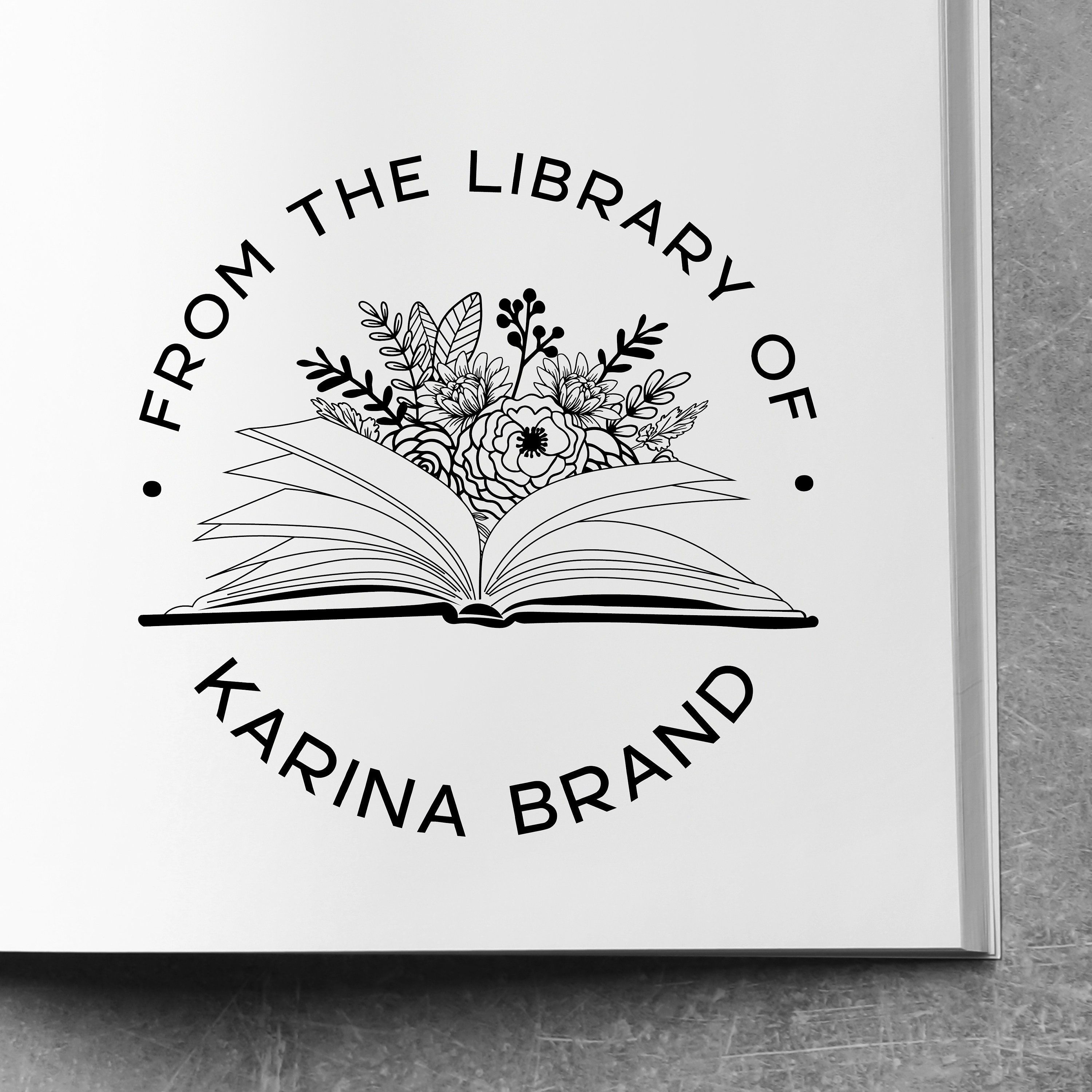 Personalized Library Book Stamp – Style #T305