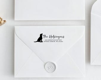Dog lover Address Stamp, Dog Address Stamp, Chocolate Lab Address Stamp, Self Inking Address Stamp, Family Address Stamp, Labrador Retriever