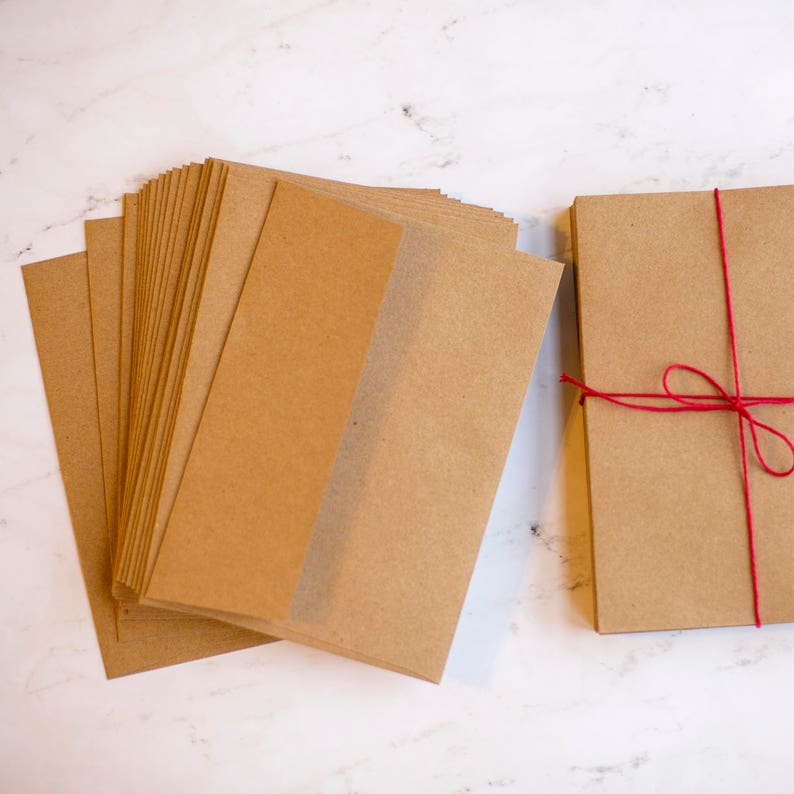 A4 envelopes, kraft or brown perfect for 4 x 6 cards set of 25 envelopes, GROCERY BAG image 3