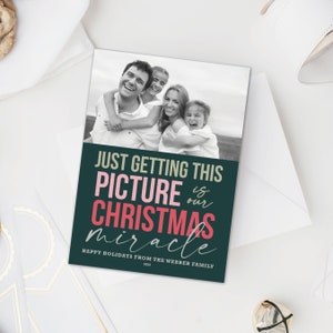 Lustige Weihnachtskarte, Holen Sie sich dieses Bild ist unser Weihnachtswunder, lustige Foto Feiertagskarte, druckbare Weihnachtskarte, personalisierte Karte