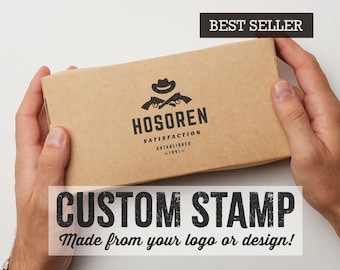 Large Custom Stamp -1" - 8" wide Custom Logo Stamp for branding - Custom Rubber Stamp Large Custom Stamps - Business Stamp - Bag Stamp