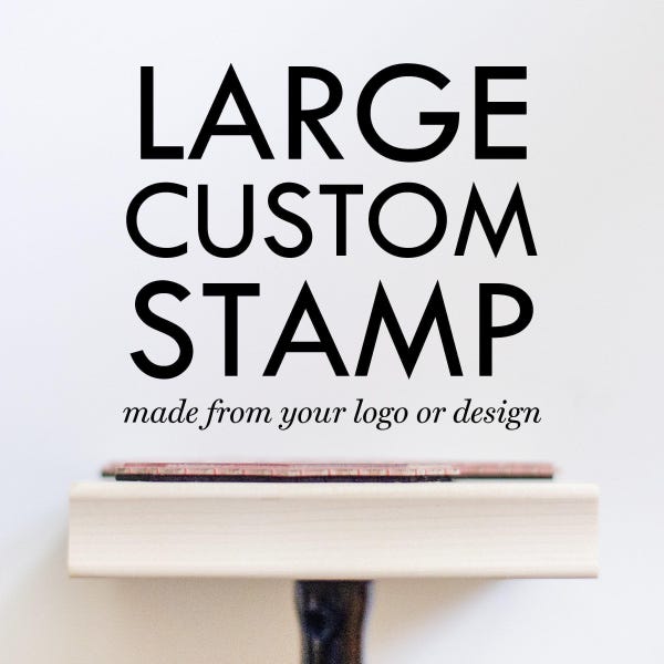 Large Custom Stamp - 4" 5" 6" 7" or 8" Custom Logo Stamp - Custom Rubber Stamp Large Custom Stamps - Business Stamp - Bag Stamp
