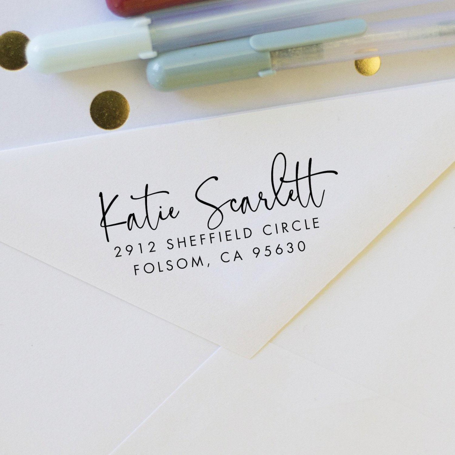 Customizable Script Font Return Address Stamp Handwritten Return Address Stamp - Personalized Stamp With Handwriting ...
