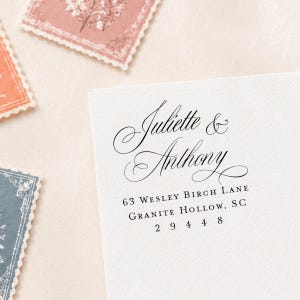 Calligraphy Script Housewarming Gift - Self Inking Return Address Stamp - Custom Return Label Stamp - Personalized Stamp Return Address