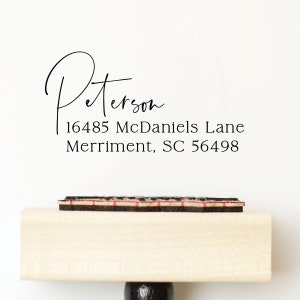 Return Address Stamp - Custom Address Stamp - Personalized Stamp Wood Stamp - Self Inking Calligraphy Stamp - Wedding Gift Housewarming Gift