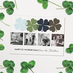 St. Patrick's Day photo card, mod clovers image 2