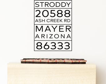 Aangepaste zelfinktende adresstempel: moderne gepersonaliseerde rubberen stempel