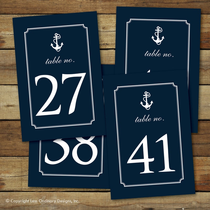 Navy Table Numbers - Etsy