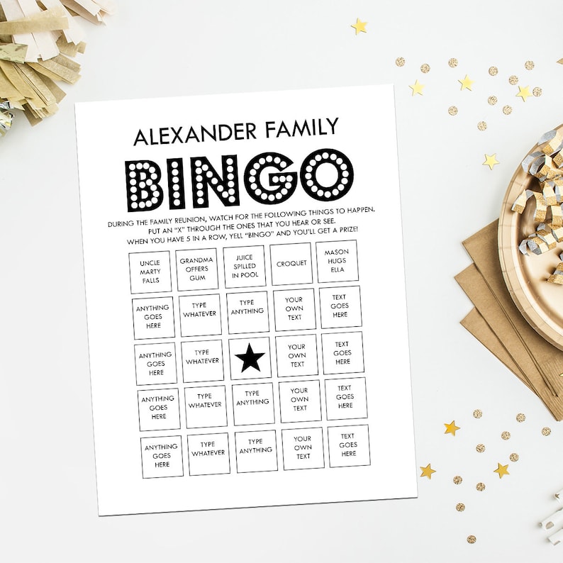 Bingo Cards Custom Bingo Cards type your own text cards fill automatically 25 unique bingo cards instant download pdf bingo game image 4