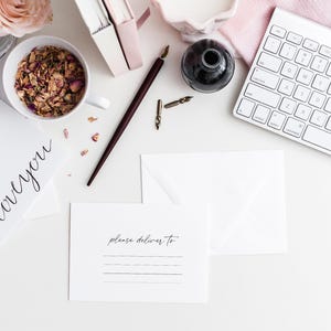 Custom &#39;Please Deliver To&#39; Envelope Stamp - Personalized Address Line Rubber Stamp - Mail Delivery Instructions - Handmade Shipping Labels