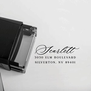 Customizable Script Font Return Address Stamp Custom Address Stamp With Calligraphy Font - Elegant Script Return ...