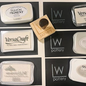 Premium White Ink Pads for Rubber Stamps - Vibrant & Long-Lasting Shades for Clear Impressions