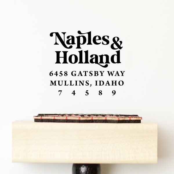 Return Address Stamp, Modern Vintage Custom Stamp, Classy Self-inking Stamp or Wood Hand stamp for Different Last Names