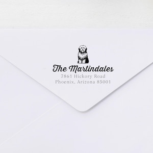 Adresstempel Engelse herdershond, adresstempel hond, Engelse herdershond adresstempel, zelfinktende adresstempel, adresstempel familie