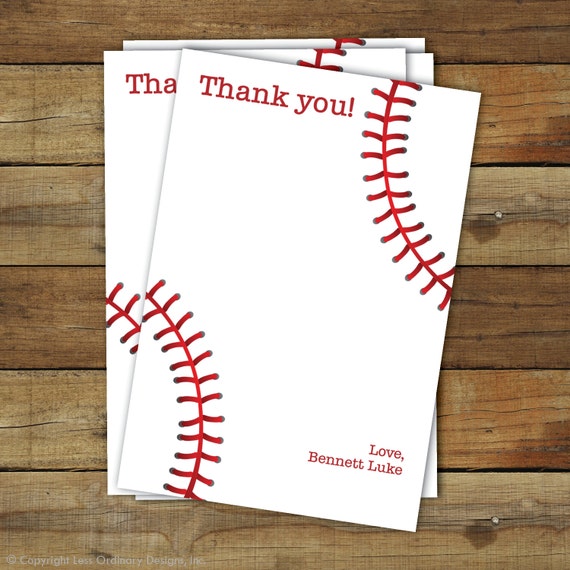 baseball thank you card printable baseball thank you etsy baseball thank you cards