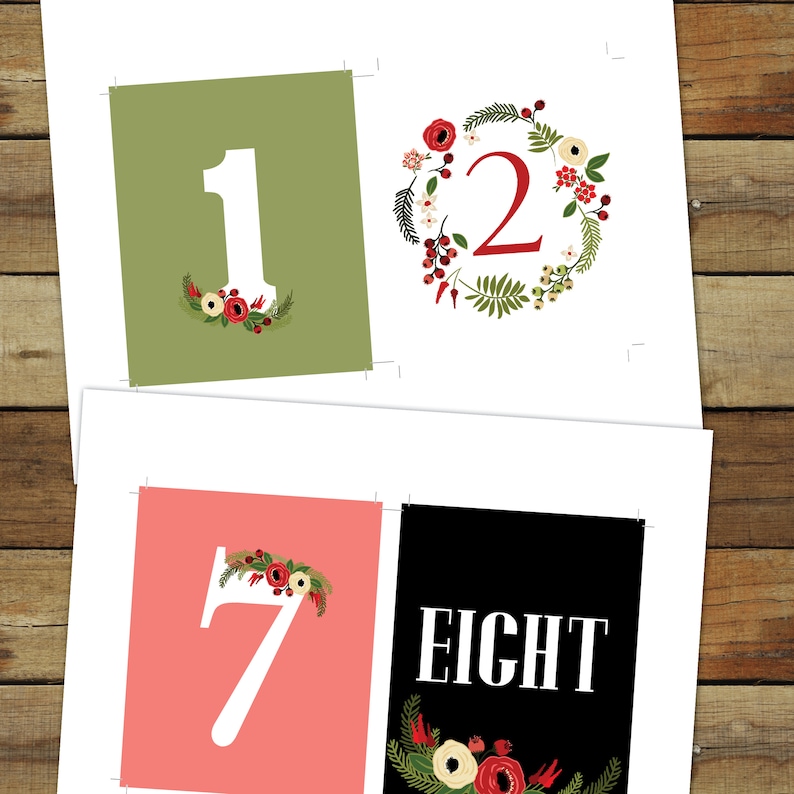 Printable Advent Calendar December Calendar 25 4 X Etsy