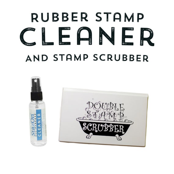 Rubber Stamp Scrubber Pad and Cleaner Rubber Stamp Cleaning Kit Cleaning  Spray for Rubber Stamps Pad to Get Rubber Stamps Clean 