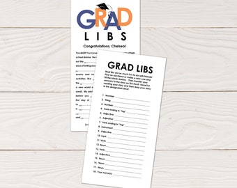 Grad Libs - Graduation graduation mad lib advice cards, printable instant download, editable pdf