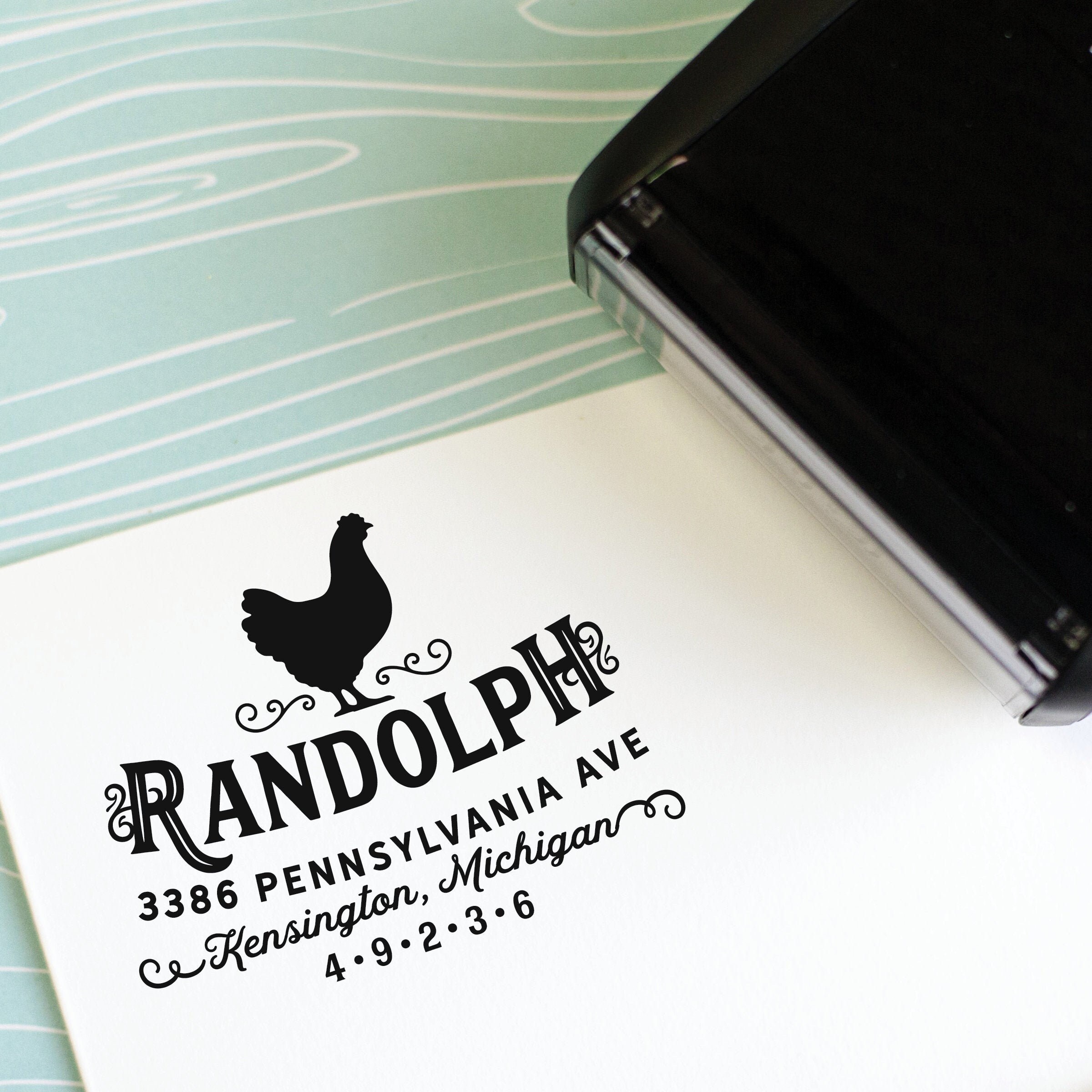 Chicken Return Address Stamp Custom Stamp Self Inking Stamp Etsy