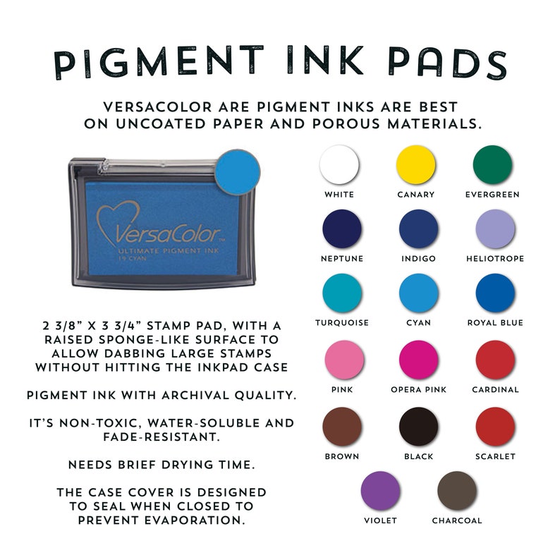 All purpose Inkpads or Pigment-Based Ink Pads, Rubber Stamp Pad Many Colors to Choose From image 3